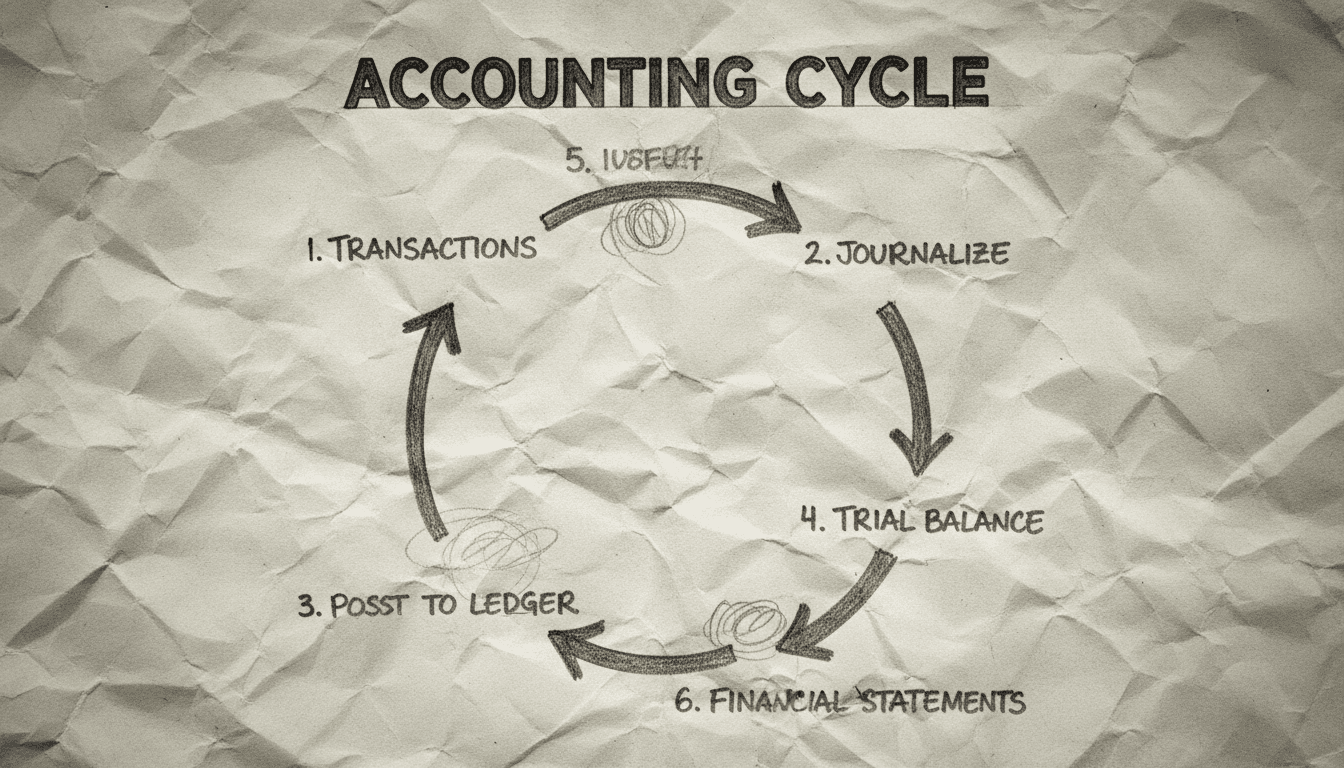 Ciclo contábil organizado em diagrama