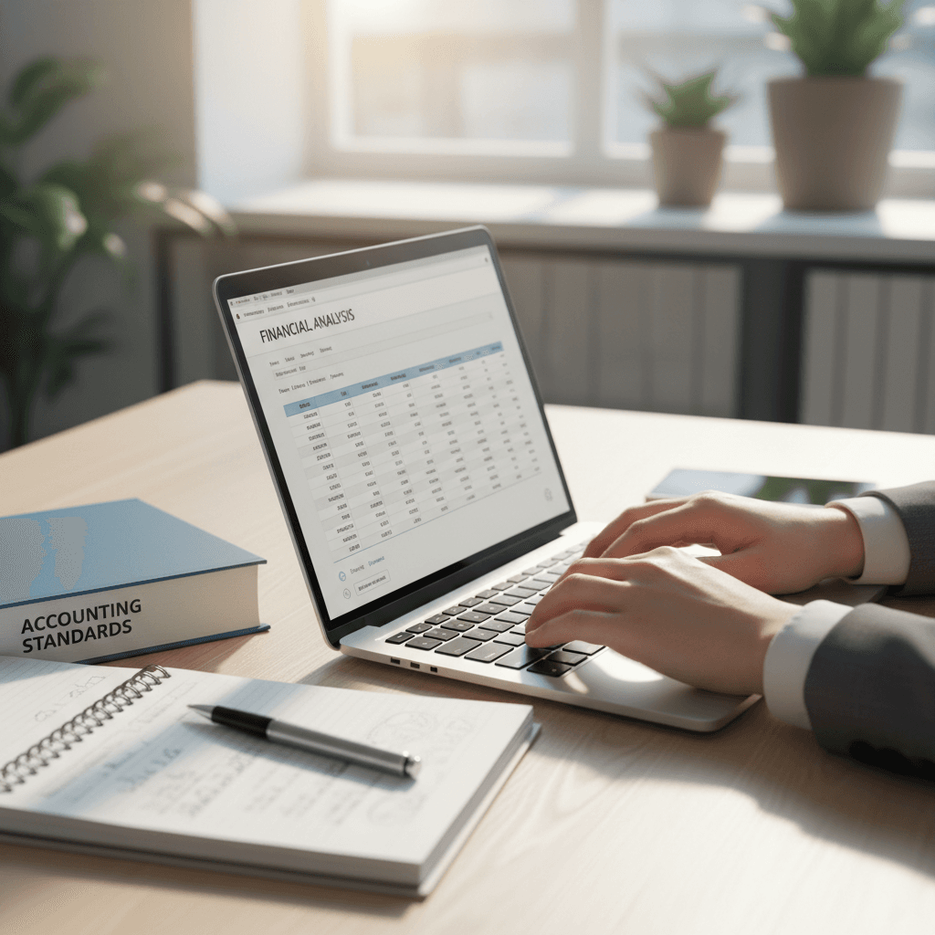 Aluno universitário a estudar Contabilidade de forma concentrada